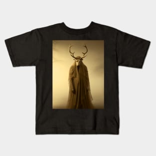 Scary Horned Demon 2: In My Nightmares on a Dark Background Kids T-Shirt